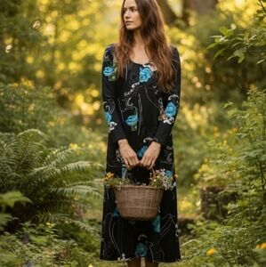 Vintage 70's floral dress size XL